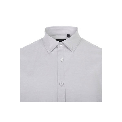VL PRITHVI MAN. Camisa Oxford (180 g/m²) para homem em algodão (50), poliéster (45) e elastano (5)
